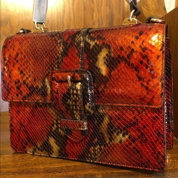 NWT-Brahmin-Mini Francine Satchel-Crimson Rosebay-Crossbody Strap-Dust Bag-$345 - Picture 4 of 16